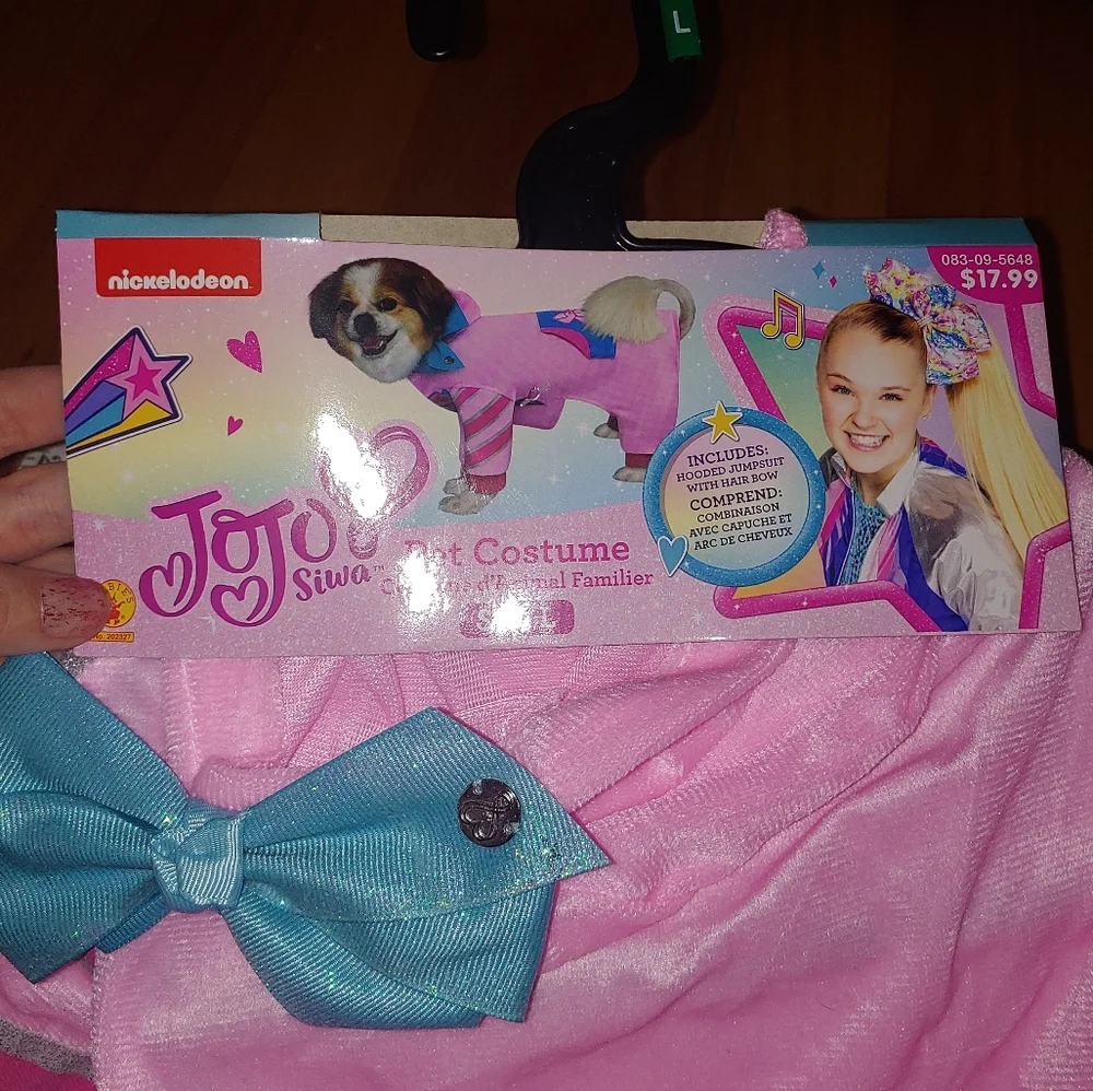 LARGE Nickelodeon JoJo Siwa Pink Dog Outfit or Pajamas Pink Jumpsuit